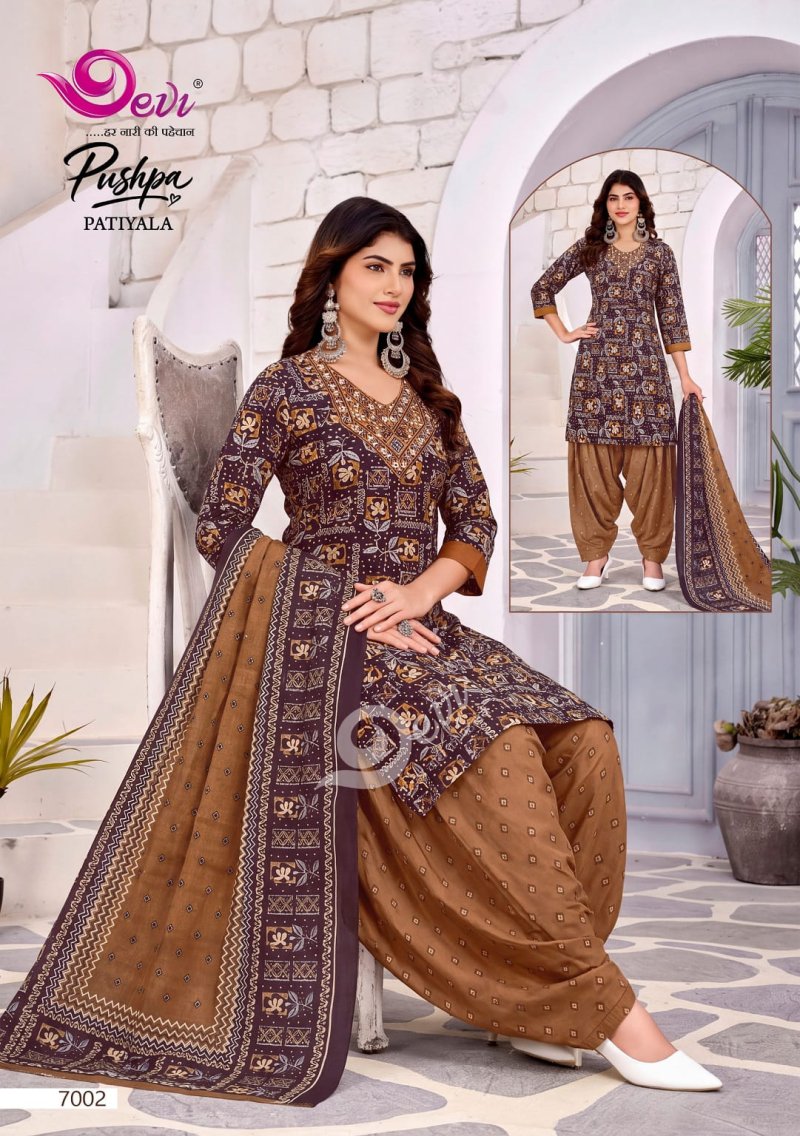 Pushpa Vol 7 By Devi Indo Cotton Printed Readymade Dress 